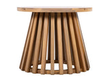 Outdoor Acacia Wood Patio Side Table, Round Coffee Table for Backyard, Lawn, Balcony,Light Teak N770P313252L