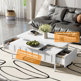 U-Can Lift-Top Coffee Table with 2 Drawers, Modern Space Saving Center Table with N724P292514K