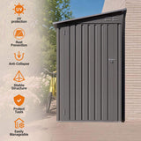 4 x 9 FT Outdoor Storage Shed, Metal Garden Shed Tool House with Sloping Roof,2 vents and 1 Side W3213P317946