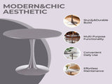 31.5" GREY COLOR TOP Tulip Table Mid-century Dining Table for 2-4 people With Round Mdf Table Top, W234P405191