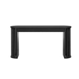 U_Style 59-inch Long Console Table,Oak Veneer Sofa Table,Curved and Straight Line Design,Behind the N711P290711B
