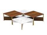 Modern Nesting Coffee Tables Set of 4 -Mid Century Modern Square Living Room Table, Free Adjustable N770P309785W