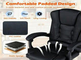 Vibration Massage Office Chair with Retractable Footrest, 90&deg-135&deg Reclining PVC Leather 34818232