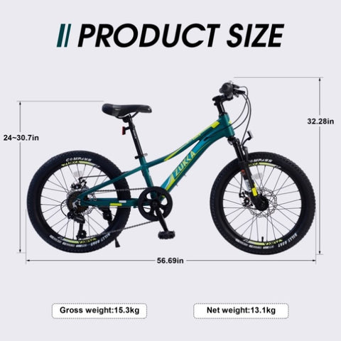 ZUN Mountain Bike for Girls and Boys Mountain 20 inch 7-Speed bike 15039137