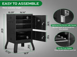Outdoor Smoker with Double Doors, 2 Detachable Grill Netting Smoking Racks, Charcoal Pan & Water 75765986