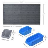 Blue wall mounted tool storage rack kit with storage box 07728243