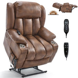 Dual Motor Infinite Position Up to 350 LBS Leatherair Power Lift Recliner Chair, Heavy Duty Motion W3224P290208