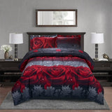 3D Comforter set 3 Pieces Rose Love Romantic Moment Print Comforter Set with Microfiber Fabric and 29052673
