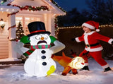 3.5FT Lighted Christmas Inflatable Decoration, Inflatable Snowman and Naughty Reindeer, Funny Blow 66447030