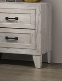 Contemporary White Wash 1pc Nightstand Bedroom Melamine Bedside Table Black Bar Pull Furniture B011P326726