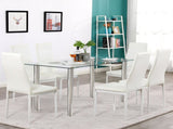 Simple Assembled Transparent Glass & Iron Dinner Table 68778429