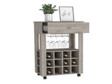 DEPOT E-SHOP Margh Bar Cart Drawer, Light Gray B097133242