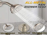 4-Spray Patterns Combo Rain Showerhead, with Body Jet Handshower in Brushed Nickel W1219P506571