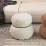 WKJ1Y White snowman stool, Greig plush cushion, playful and cute, suitable for any spacehite W2085P166458
