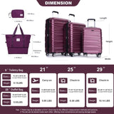 Luggage set of 5 pieces, expandable hard PC luggage set with TSA lock for rotating wheels, W284P202776