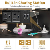 Large Makeup Vanity with Lights, Vanity Table with Charging Station, Vanity Desk with Mirror and 10 34862814