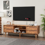 ZUN 63 Inch TV Stand Features Vintage-style and Bevel Design, TV Stand with Drawers, Entertainment W578P193297