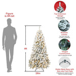 ZUN 7FT Pre-lit Flocked Christmas Tree with 1,064 Memory Wire Tips – Effortlessly Fluffed, Perfectly W1773P199067