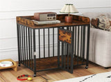 2-in-1 Dog Crate Furniture with Thickened Metal Tubes, Lockable Wheels Pet Kennel for Small Dogs 42924920