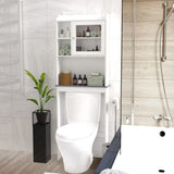 Modern Over The Toilet Space Saver Organization Wood Storage Cabinet for Home, Bathroom -White W40931565