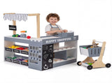 Gray Wooden Kids Supermarket Playset Vending Machine, 90.1778.74104.14cm Grocery Store Toy 33743547