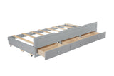 Twin Size Bed Headboard, Footboard, Trundle and Three Storage Drawers, Twin Size Pine Wood Bed W504P197161