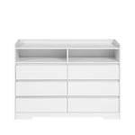 ZUN 6 Drawer Dresser, White Dresser for Bedroom LED Lights, Modern Dressers & Chests of Drawers 26843851