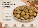 38 lbs khaki River Rocks, 2-3 inch Polished Pebbles - Decorative White Stones for Indoor/Outdoor 57501419