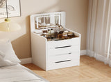( 48CM ) 3 in 1 Vanity Desk with Plip Top Mirror, Small Make Up Vanity Set with Visible Glass W2641P224783