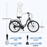 7 Speed, Steel Frame, Multiple Colors 24 Inch Ladies Bicycle W1019P165865
