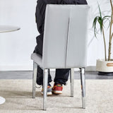 ZUN 2 piece dining chairs.Light gray provides a modern feel, while the checkered buckle design has a W1151132028