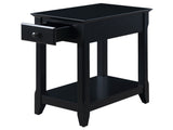 Black Accent Table with Bottom Shelf B062P181362