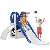 ZUN Toddler Climber and Slide Set 4 in 1, Kids Playground Climber Freestanding Slide Playset with PP297713AAC