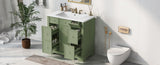 ZUN 36" Bathroom Vanity with Sink, One Cabinet with Three drawers and One Flip Drawer, Solid Wood and WF531253AAF