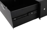 ZUN 19" 4U Steel Plate DJ Drawer Equipment Cabinet with Keys Black 24357019