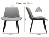 Light Grey & Dark Grey PU Leather Dining Chair with Metal Legs, Modern Upholstered Chair Set of 2 T3967P421214