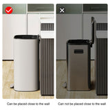 13 Gallon 50L Kitchen Foot Pedal Operated Soft Close Trash Can - Stainless Steel Ellipse Bustbin W1550128067