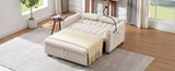 55.9" Convertible Sofa Bed Loveseat Sofa with Three USB Ports, Two Side Pockets, Two Cup Holders and WF322620AAA