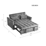 3 in 1 Convertible Sleeper Sofa Bed, Modern Pull Out Couch Bed, Adjustable Backrest, Velvet Loveseat W2121P289395
