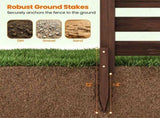 4Panel Solid Fir Wood Outdoor Privacy Screen, NoDig AC Unit Cover Fence with Ground Stakes, 33312430