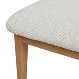 Scandi Upholstered Natural Light Brown Wood Dining Chair, Set of 2, White Pepper Stain Resistant B2719P238261