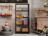 Black 5-Tier Garage Storage Shelf, PP Material 100LBS Per Shelf Tool-Free Assembly 33906260