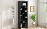 ZUN Stylish Design 30 Shoe Cubby Console, Contemporary Shoe Cabinet with Multiple Storage Capacity, Free 64331951