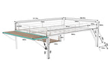 Full Size Metal Loft Bed with Built-in Desk & LED Light Strip, White Loft Bed Frame with Safety W1935P463341
