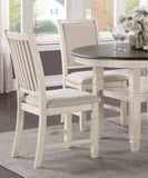 ZUN Antique White Finish Wooden Side Chairs 2pcs Set Textured Fabric Upholstered Dining Chairs B01155793