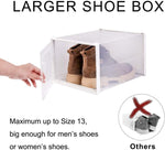 ZUN Storage Shoe Box; Foldable Clear Sneaker Display Box; Stackable Storage Bins Shoe Container W2181P164292