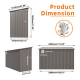 4 x 9 FT Outdoor Storage Shed, Metal Garden Shed Tool House with Sloping Roof,2 vents and 1 Side W3213P317946