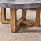 Modern Gray Texture MDF Round Coffee Table - 31.4" Diameter.A modern retro circular coffee table W1512P360943