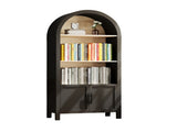 66.70 inch Tall Bookcase with Storage, Mid-Century Modern 3-Tier Cabinet with Door, 06073613
