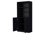 Black 2-Door Bookcase B062P175150